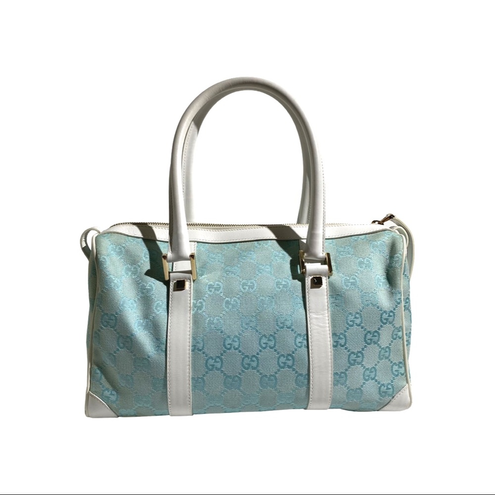 Gucci 2001 SS GG Canvas Baby Blue Hand Bag